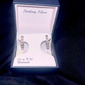 1/4 carrot T.W hoop earrings